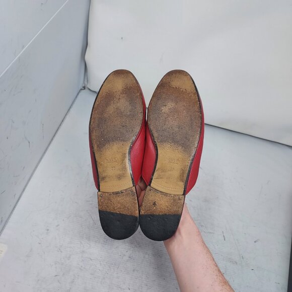 Gucci Princetown Red Leather Slip-on Mule Shoe - Picture 2 of 11